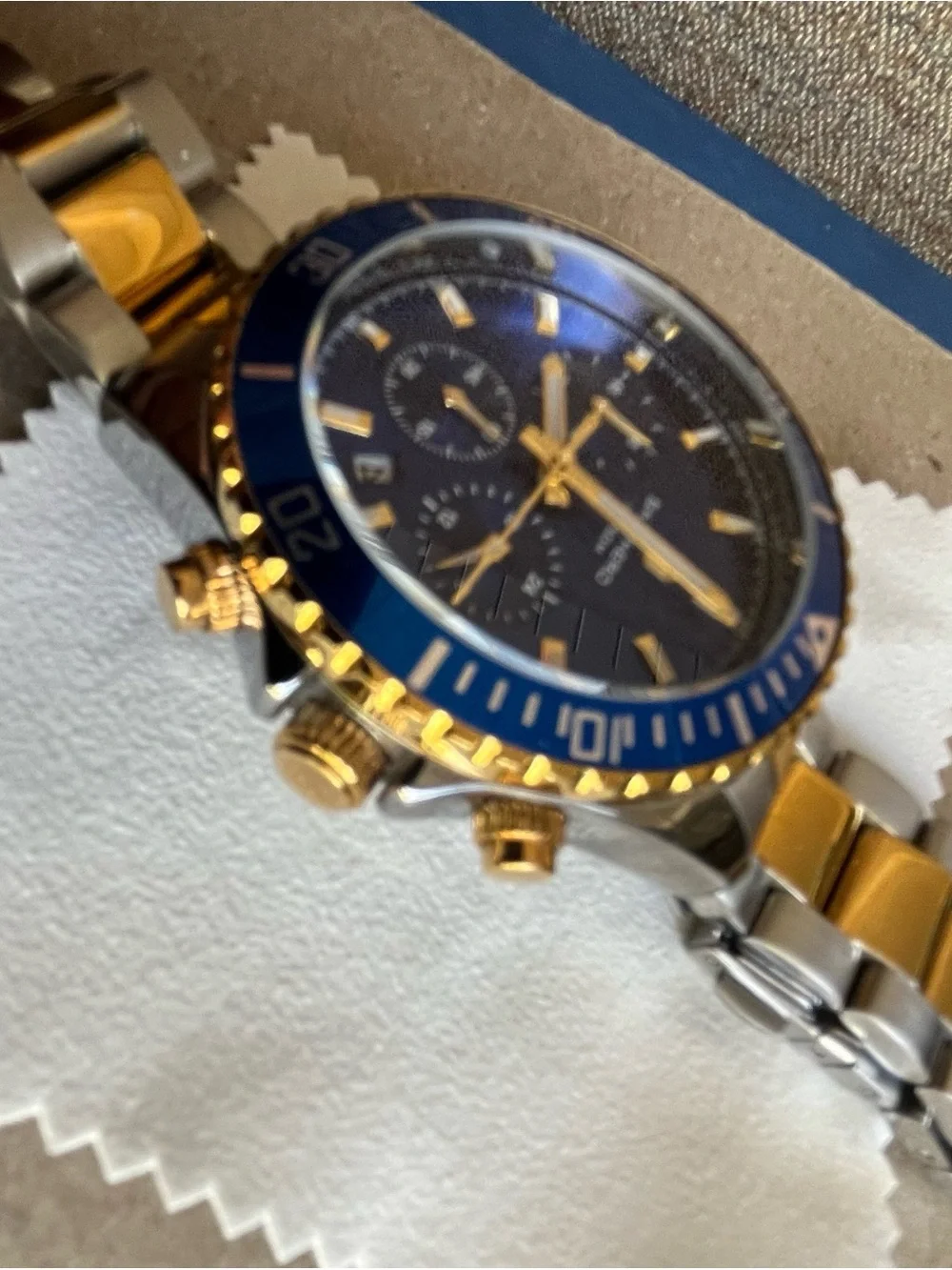 Sapphire Blue & Gold Chronograph Dive Watch